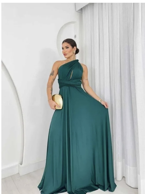 VESTIDO MULTIFORMAS HELEN VERDE ESMERALDA - comprar online
