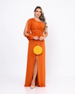 VESTIDO MULA MANGA COM FENDA MAGDA TERRACOTA - comprar online