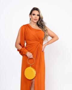 VESTIDO MULA MANGA COM FENDA MAGDA TERRACOTA