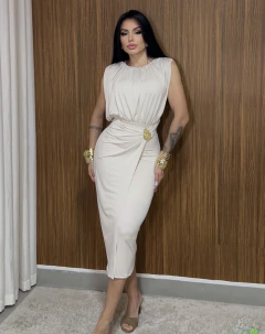 VESTIDO MIDI NANCY AREIA - comprar online