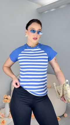 BLUSA LISTRADA MANGA CURTA - comprar online