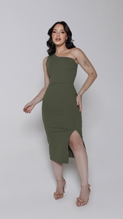 VESTIDO ALÇA ÚNICA EM BLOCK - loja online