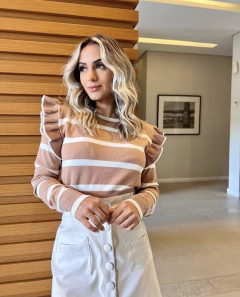 Blusinha De Tricot Modal Babado Cátia - comprar online