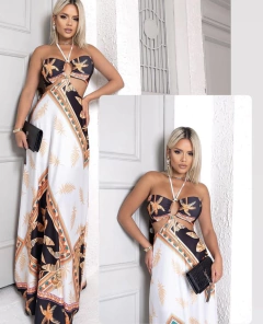 Vestico Carla branco com dourado