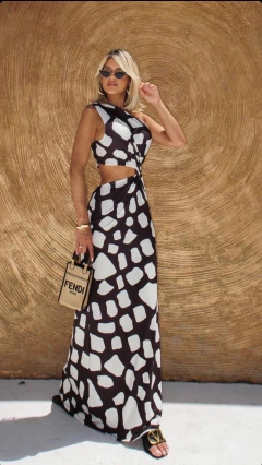 Vestido Bruna Preto com Branco