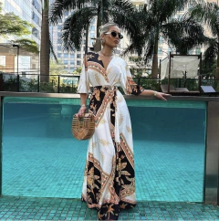 Vestido Simone Branco com Dourado