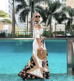 Vestido Simone Branco com Dourado - comprar online