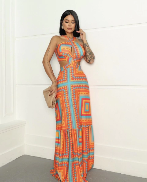 Vestido Eduarda Laranja - comprar online