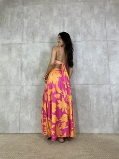 Vestido Roma rosa com laranja - comprar online