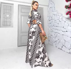 Vestido Bianca branco com preto - comprar online