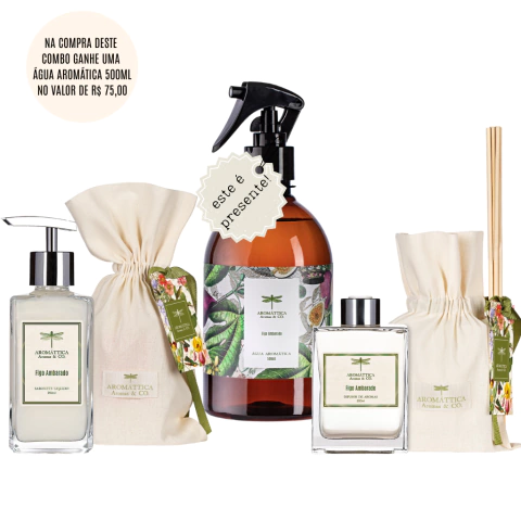 Combo Sabonete Líquido 250ML, Água Aromática 500ML E Difusor de Aromas 200ML - FIGO AMBARADO - comprar online