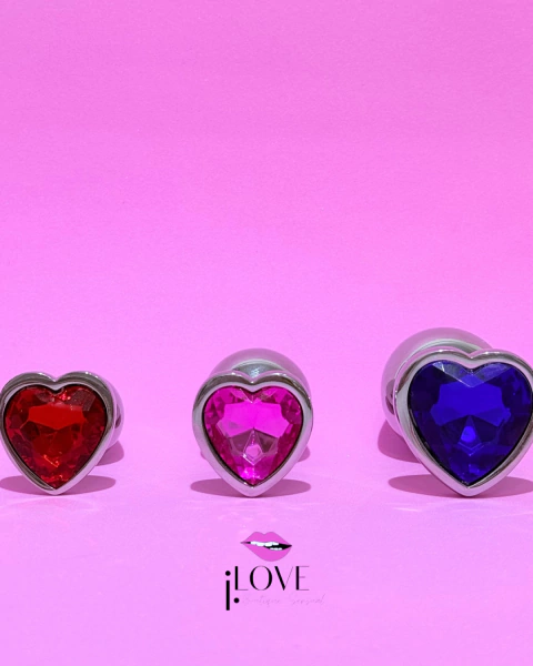 PLUG ANAL CÔNICO COM CRISTAL FORMATO CORAÇÃO P - comprar online