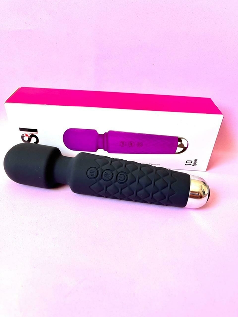 VIBRADOR VARINHA MÁGICA SILICONE RECARREGÁVEL USB - 10 FREQUÊNCIAS