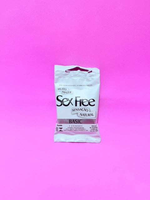 Preservativos Lubrificados Basic Sensação Natural com 3 unidades Sex Free