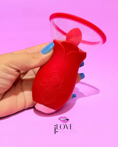 VIBRADOR SUGADOR DE CLITORIS FORMATO DE ROSA MULTIVELOCIDADE