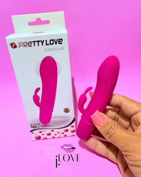 VIBRADOR COM ESTIMULADOR DE CLITORIS 10 MODOS DE VIBRAÇÃO