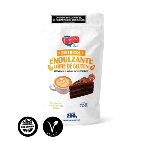 Eritritol Endulzante Libre de Gluten x 200g - Dicomere