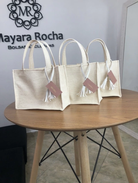 Kit 5 Mini Bolsas Lembrança Madrinha de Casamento Luxo Branco/Rosê - comprar online