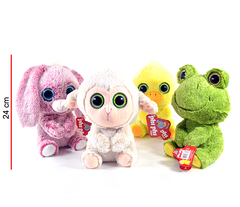 PELUCHE ANIMALITOS OJOS BRILLOSOS 24 cm (Elegir modelo)
