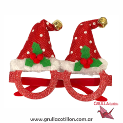 ANTEOJO NAVIDAD ROJO CASCABEL