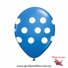 GLOBO AZUL CON LUNARES x12