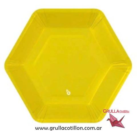 BANDEJA HEXAGONAL AMARILLA x8 - comprar online