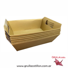 BANDEJAS CARTON DORADAS x6