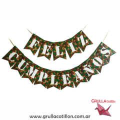 BANDERIN FELIZ CUMPLEAÑOS CAMUFLADO