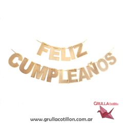 BANDERIN LETRAS KRAFT FELIZ CUMPLEAÑOS - comprar online