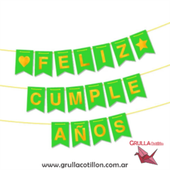 BANDERIN FELIZ CUMPLEAÑOS VERDE