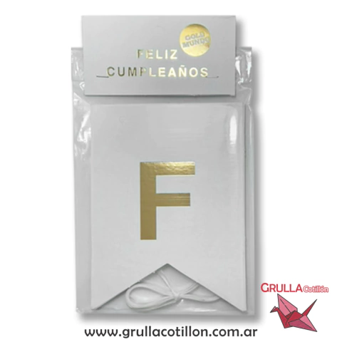 BANDERIN FELIZ CUMPLEAÑOS BLANCO - comprar online