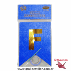 BANDERIN GLITTER FELIZ CUMPLEAÑOS AZUL