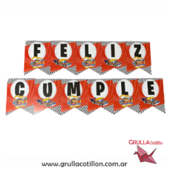 BANDERIN FELIZ CUMPLE HOT WHEELS