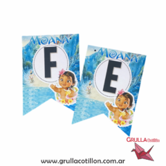 BANDERIN FELIZ CUMPLE MOANA BEBE - comprar online