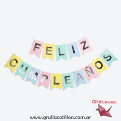 BANDERIN FELIZ CUMPLEAÑOS PASTEL SURTIDO - comprar online