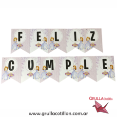 BANDERIN FELIZ CUMPLE PRINCESITA SOFIA