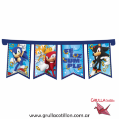 BANDERIN FELIZ CUMPLE SONIC - comprar online