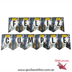 BANDERIN FELIZ CUMPLE STAR WARS
