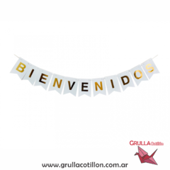 BANDERIN BIENVENIDOS BLANCO