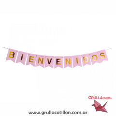 BANDERIN BIENVENIDOS ROSA
