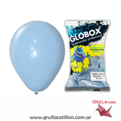 BOLSA GLOBOS CELESTE PASTEL 12" x50