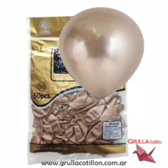 BOLSA GLOBO CROMADO CHAMPAGNE 10" x50