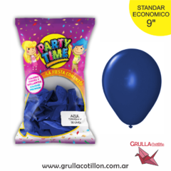 BOLSA GLOBO STANDAR AZUL 9" x50