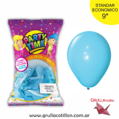 BOLSA GLOBO STANDAR CELESTE 9" x50