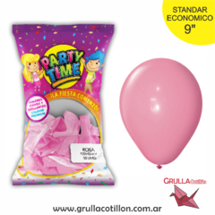 BOLSA GLOBO STANDAR ROSA 9" x50