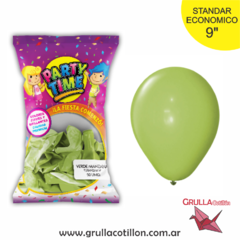 BOLSA GLOBO STANDAR VERDE MANZANA 9" x50