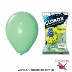 BOLSA GLOBOS VERDE PASTEL 12" x50