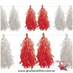 GUIRNALDA BORLAS ROJO Y BLANCO