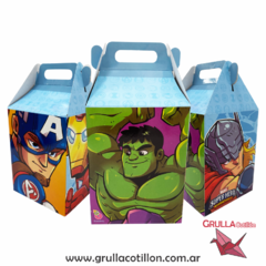 CAJITA FELIZ AVENGERS SUPER HEROES x6