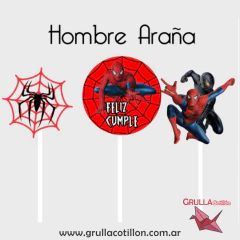 CAKE TOPPER x3 - HOMBRE ARAÑA